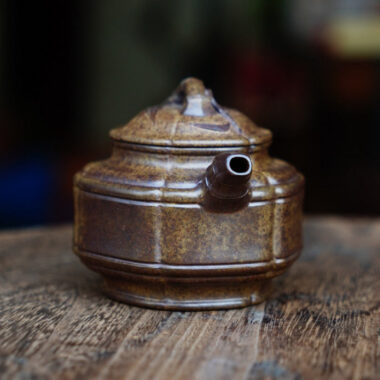 Full Handmade Yixing Zisha Teapot [Liufang Zhu Gu Pot] (Qing Duan Ni Firewood Fired – 200ml)