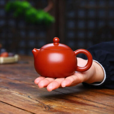 Full Handmade Yixing Zisha Small Teapot [De Zhong / Xishi / Dragon Egg] (Dahongpao – 100/140/140ml)