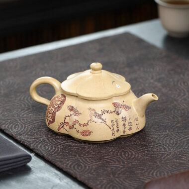 Full Handmade Yixing Zisha Teapot [Yin Cui] (Bensan Lu Ni – 120ml)