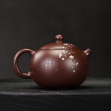 Full Handmade Yixing Zisha Teapot [Plum Xishi Pot] (Zi Ni – 170ml)