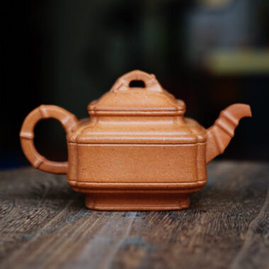 Full Handmade Yixing Zisha Teapot [Sifang Bamboo Pot] (Jiang Po Ni – 200ml)