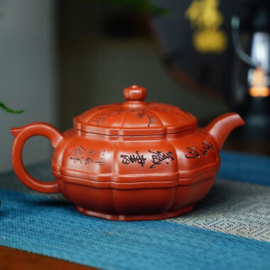 Full Handmade Yixing Zisha Teapot [Yudai Pot] (Zhu Ni – 360ml)