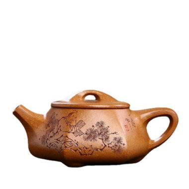 Full Handmade Yixing Zisha Teapot [Liufang Shi Piao Pot] (Wucai Lao Duan Ni – 230ml)