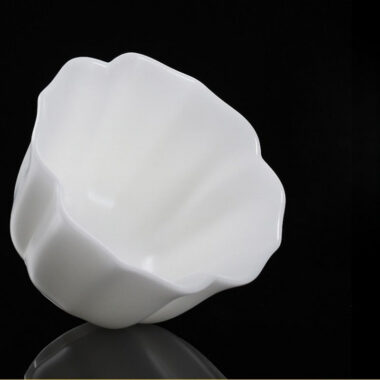 Ice Jade White Porcelain [Petals] Tea Cup 110ml