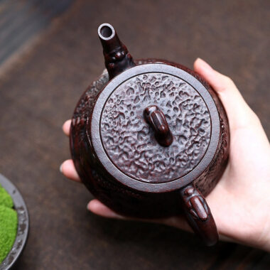 Yixing Zisha Teapot [Dragon Zhu Chu] (Tie Xie Hong Sha – 350ml)