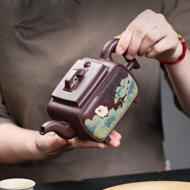 Full Handmade Yixing Zisha Teapot [Yi Mai Xiang Cheng] (Tian Qing Zi Ni – 520ml)