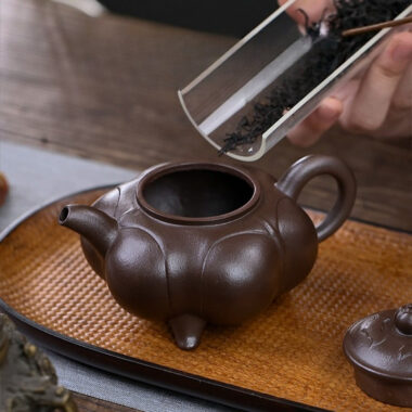 Full Handmade Yixing Zisha Teapot [Sanzu Ruyi] (Baoshan Zi Ni – 300ml)