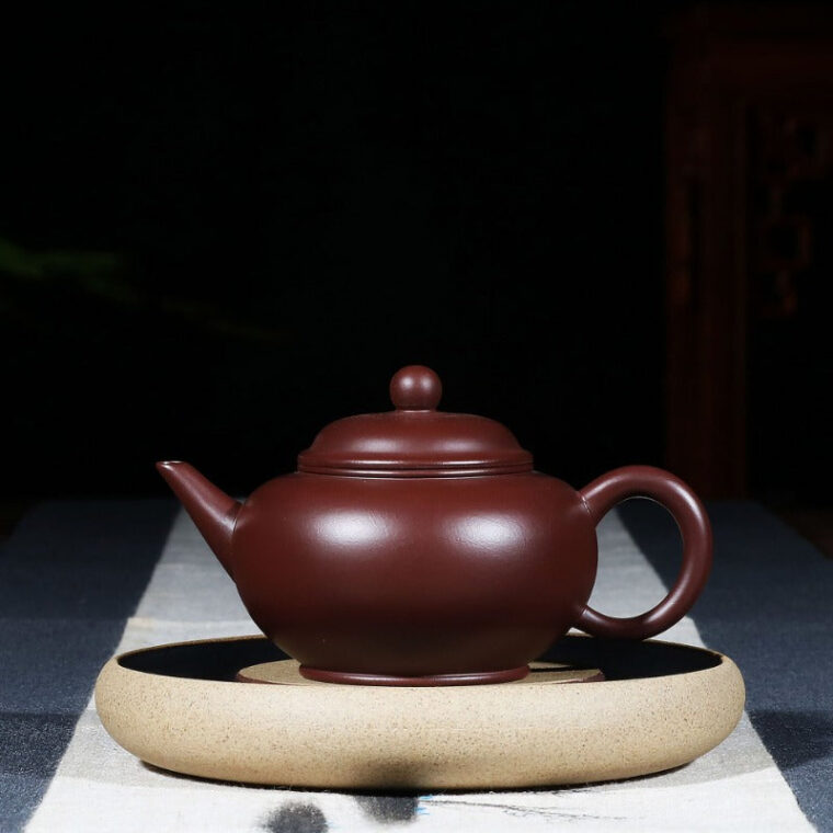 Yixing Zisha Teapot [Shui Ping Pot] (Zi Zhu Ni – 210ml)