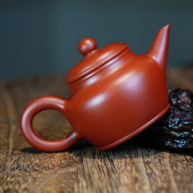 Full Handmade Yixing Zisha Teapot [Man Sheng Shui Ping Pot] (Dahongpao – 90ml)