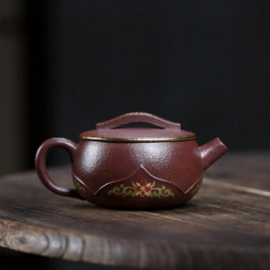 Full Handmade Yixing Zisha Teapot [Bamboo Lotus] (30 Mu Zi Ni – 170ml)