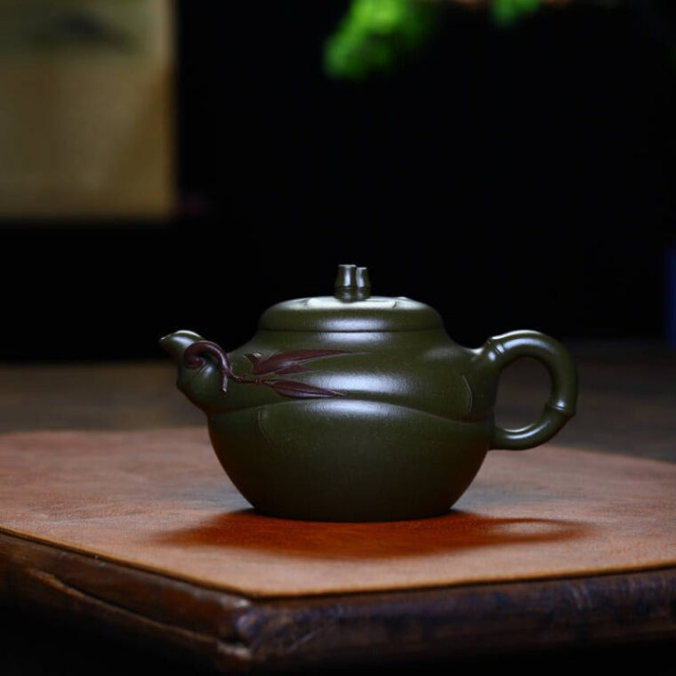 Full Handmade Yixing Zisha Teapot [Bamboo Pot] (Mo Lu Ni- 360ml)