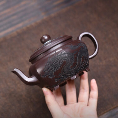Yixing Zisha Teapot [Dragon Liufang] (Gu Tong Wu Ni – 330ml)