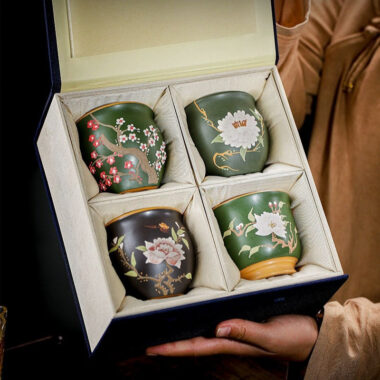 Full Handmade Yixing Zisha Master Tea Cup Gift Set [Wen Xiang]