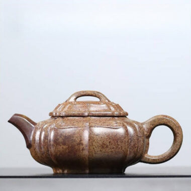 Full Handmade Yixing Zisha Teapot [Jinnang Ruyi Pot] (Di Cao Qing Firewood Fired – 180ml)