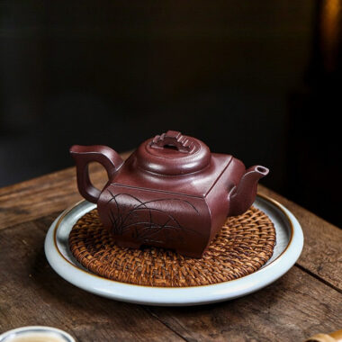 Full Handmade Yixing Zisha Teapot [Sifang Chang Le] (Zi Ni – 300ml)