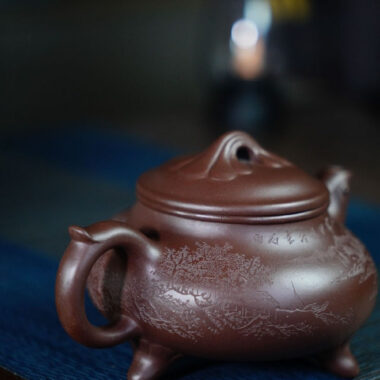 Full Handmade Yixing Zisha Teapot [Feng Wu Jiu Tian Pot] (Zi Ni – 300ml)