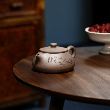 Yixing Zisha Teapot [Bamboo Shi Piao] (Qinghui Duan Ni – 240ml)