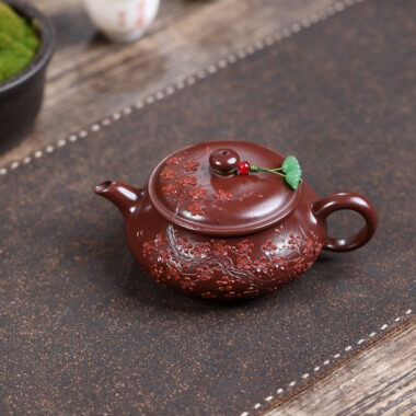 Yixing Zisha Teapot [Plum Blossom Ming Lu] (Zi Zhu Ni – 210ml)