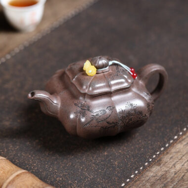 Yixing Zisha Teapot [Sifang Chuan Lu Pot] (Qinghui Duan Firewood Fired – 270ml)