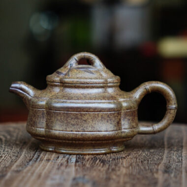 Full Handmade Yixing Zisha Teapot [Sifang Zhu Gu Pot] (Qing Duan Ni Firewood Fired – 160ml)