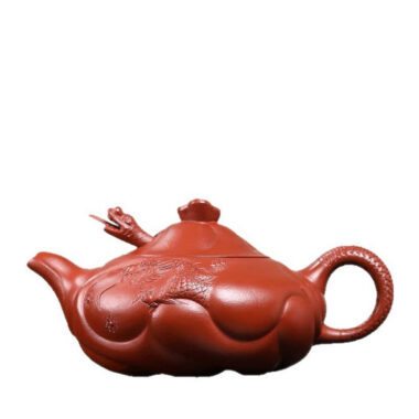 Full Handmade Yixing Zisha Teapot [Carp Dragon Pot] (Zhu Ni – 220/350ml)
