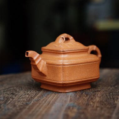 Full Handmade Yixing Zisha Teapot [Sifang Bamboo Pot] (Jiang Po Ni – 200ml)