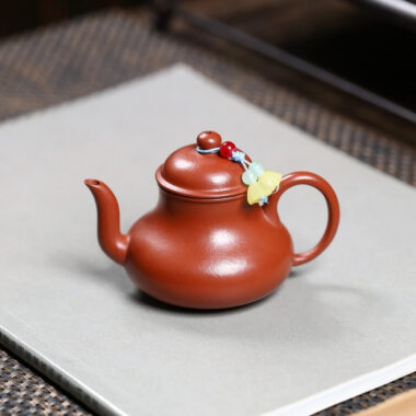 Yixing Zisha Teapot [Mini Si Ting] (Wrinkled Skin Zhu Ni – 100ml)
