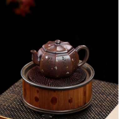 Full Handmade Yixing Zisha Teapot [Octagon Pear] (Firewood Fired Duan Ni – 250ml)