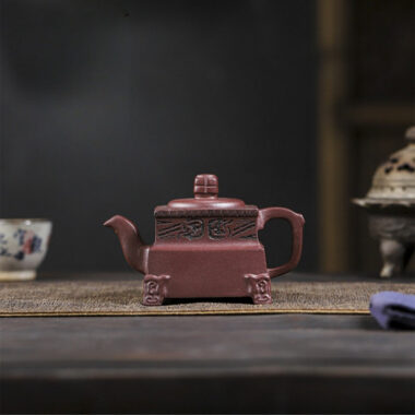 Full Handmade Yixing Zisha Teapot [Sifang Dingli] (Zi Ni – 280ml)