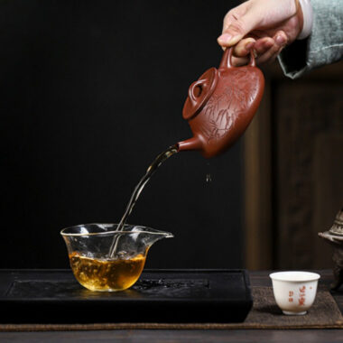 Full Handmade Yixing Zisha Teapot [Bamboo Happiness] (Hong Pi Long – 240ml)