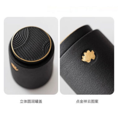 Ceramic Tea Jar | Tea Caddy | Mini Travel Tea Caddy [Somersault Cloud] 90ml