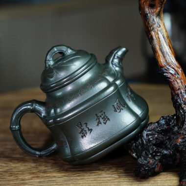 Full Handmade Yixing Zisha Teapot [Bamboo Pot] (Long Bei Qing – 320ml) (Rare Clay Type / Last Piece)