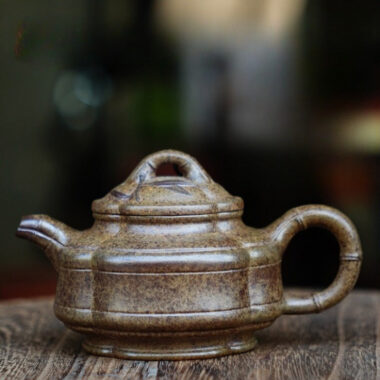 Full Handmade Yixing Zisha Teapot [Sifang Zhu Gu Pot] (Qing Duan Ni Firewood Fired – 160ml)