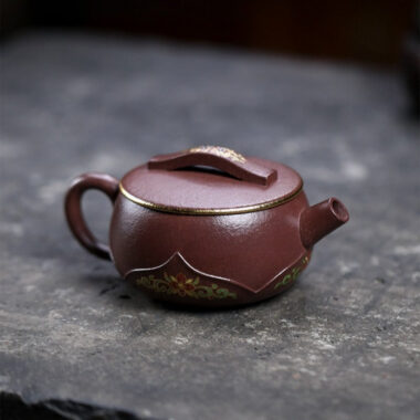 Full Handmade Yixing Zisha Teapot [Bamboo Lotus] (30 Mu Zi Ni – 170ml)