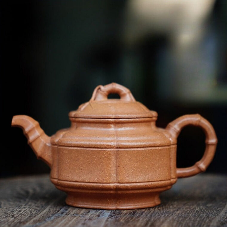 Full Handmade Yixing Zisha Teapot [Liufang Zhu Gu Pot] (Jiang Po Ni – 190ml)