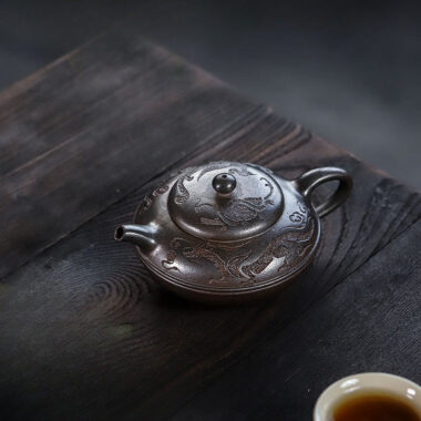 Full Handmade Yixing Zisha Teapot [Yu Yuan] (Tian Qing Ni – 180ml)
