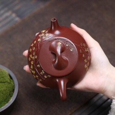 Yixing Zisha Teapot [Plum Blossom Jingzhou Shi Piao] (Hong Pi Long – 310ml)