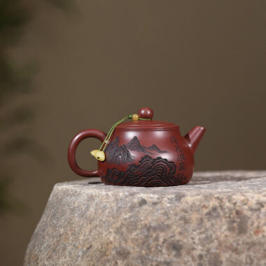 Yixing Zisha Teapot [Peony Shi Piao] (Long Xue Sha – 200ml)