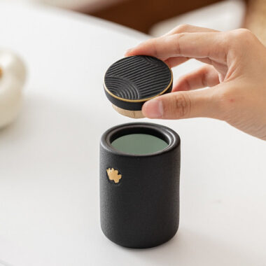 Ceramic Tea Jar | Tea Caddy | Mini Travel Tea Caddy [Somersault Cloud] 90ml