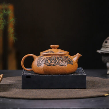 Full Handmade Yixing Zisha Teapot [Fu Yun Ren Sheng] (Jin Jiang Po Ni – 260ml)