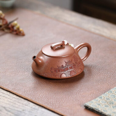 Yixing Zisha Teapot [Qiao Gai Na Piao] (Jiang Po Ni – 170ml)