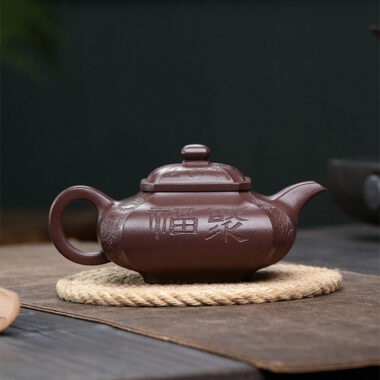 Full Handmade Yixing Zisha Teapot [Ju Fu] (Zi Ni – 450ml)