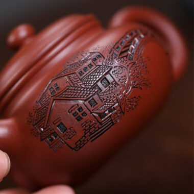 Full Handmade Yixing Zisha Teapot [Yi Jiangnan Fanggu Pot] (Dahongpao – 170ml)