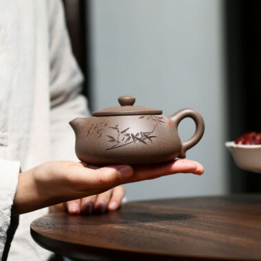 Yixing Zisha Teapot [Bamboo Shi Piao] (Qinghui Duan Ni – 240ml)