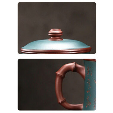 Yixing Zisha Tea Mug with Filter [Bamboo Breeze] 4/5pcs Set (Zi Ni – 460ml)