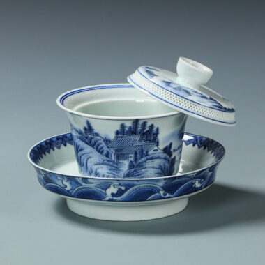 Ancient Celadon Style Ceramic [Jinxiu Heshan] Sancai Gaiwan Set 190ml