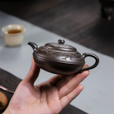 Full Handmade Yixing Zisha Teapot [Yu Yuan] (Tian Qing Ni – 180ml)