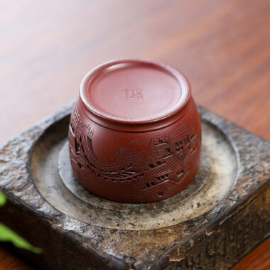 Handmade Yixing Zisha Master Tea Cup [Jiangnan River Town]  (Zi Ni – 170ml)