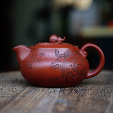 Full Handmade Yixing Zisha Teapot [Good Fortune & Prosperity Pot] (Zhu Ni – 200ml)