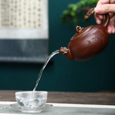 Full Handmade Yixing Zisha Teapot [Dragon Pot] (Di Cao Qing – 300ml)